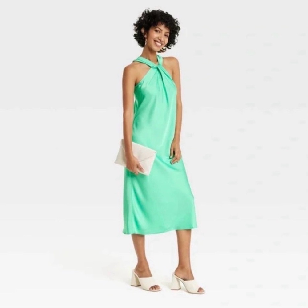 A New Day Mint Green Halter Midi Dress
